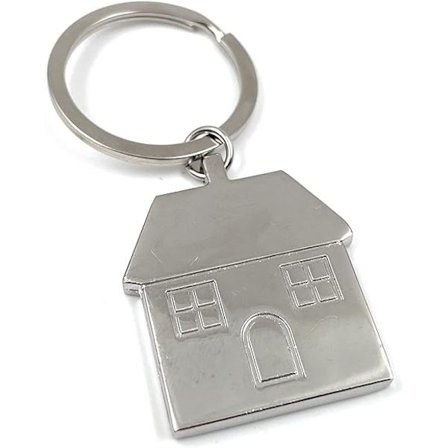 1 kpl Talon muotoinen avaimenperä hopeaa - varastossa