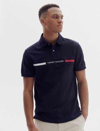 Tommy Hilfiger Hilfiger Chest Insert Reg Polo - Navy - S