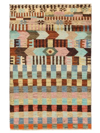 88X136 Tapis Moroccan Berber - Afghanistan Moderne Marron/Orange (Laine, Afghanistan) Carpetvista