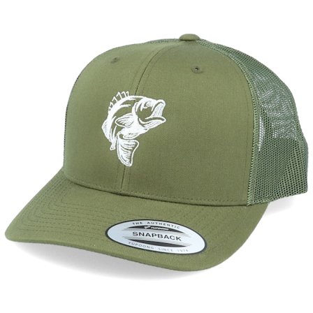 Hunter - Zelená trucker Kšiltovka - Jumping Bass Fish Olive Trucker @ Hatstore