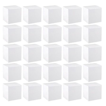 30 stk. Hvite firkantede gaveesker, sammenleggbar emballasje, papir oppbevaringsbeholder for håndverk 10x10x