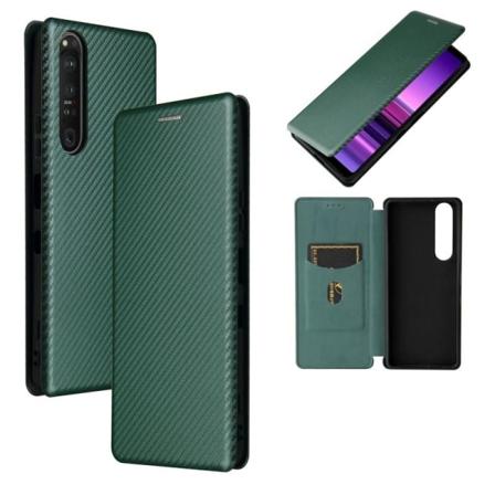 Xperia 1 III Flipfodral Kortfack CarbonDreams Grön Grön