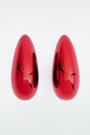 COS Women's Pendientes De Gotas Gruesas Oversize in Rojo