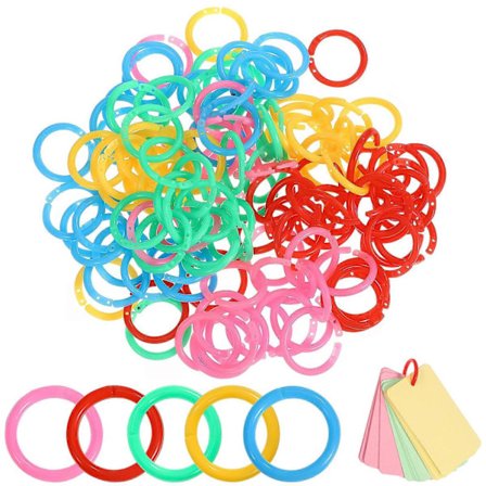 120 stk. Ringbindsringe Bogringe Papirringe Flashcard-ringe Farvede Løsbladringe Kortringe Kontorartikler - WELLNGS