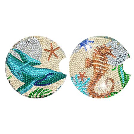 Gör-det-själv Rhinestone-målningsunderlägg för bil Handgjorda runda bilkopppad i akryl czd-01