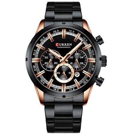 CURREN Klokke Toppmerke Luksus Sport Quartz Herreklokker Helt Stål Vanntett Chronograph Armbåndsur Herr Relogio Masculin