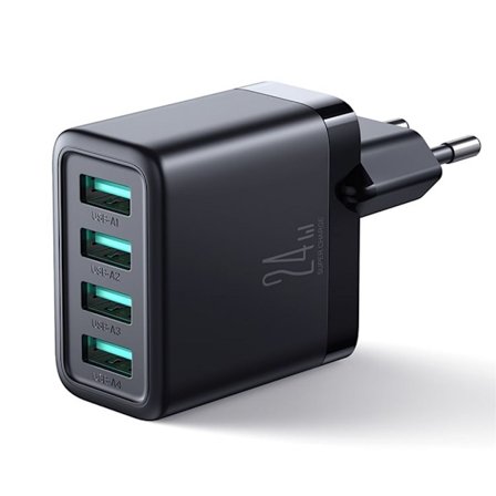 SiGN 4.8A 4xUSB-A Laddare, 24W - Svart