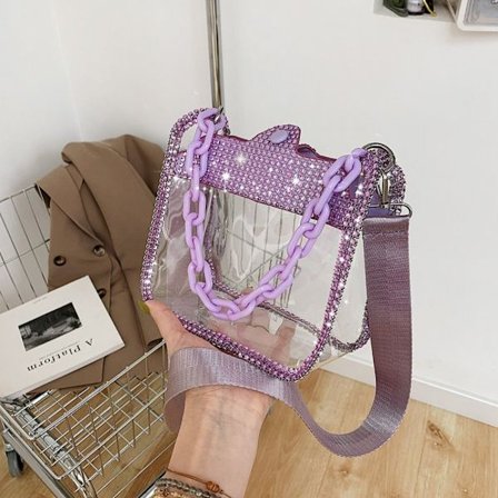 Skulder Crossbody Bag Gjennomsiktig Veske ROSA