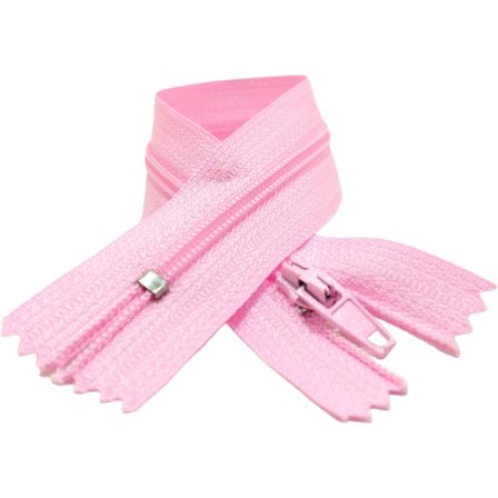 Pakke med lukkede nylon glidelåser, glidelås for å sy på klær, sy glidelåser, (20 cm, rosa)