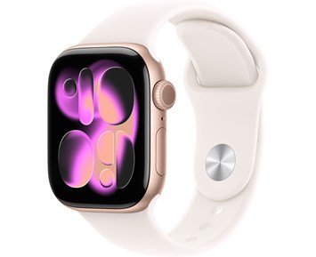 Apple-Watch Series 11 GPS + Cellular 42mm Rose Gold Aluminium Case with Light Blush Sport Band - S/M-Apple Watch Series 11 – 42mm S/M-Personal 