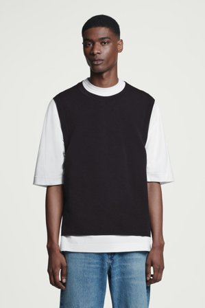 COS Homme Débardeur En Maille Double Face in Noir