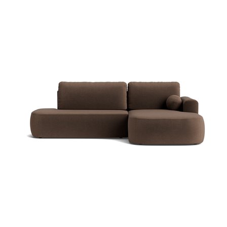 Monza Chaiselongue-Schlafsofa, rechts | Stauraum, Riviera Braun Velour, elegantes Design, stilvolles Ecksofa mit Bettfunktion, Breite 90cm