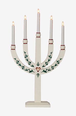 Jotex - Lysestake Elias Tradition 61 cm Hvid - Kjøp Adventsstaker hos Jotex