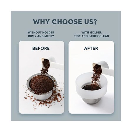 2 stk. kaffeværktøjer pp plastik klud pulverbeholder ring genanvendelige kaffekapsler tilbehør