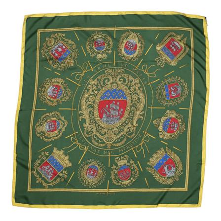 Hermès Vintage, Pre-owned Scarf Groen, Dames, Maat:ONE Size