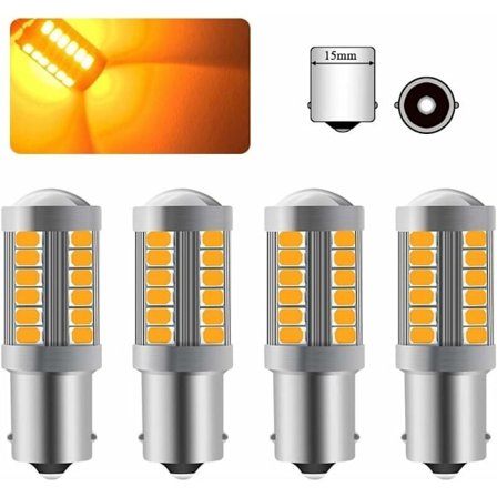 1156BA15S P21W LED-pære Amber Gul Super Bright Lampe 6000K 5630 33 SMD Bil For og Bag Blinklys 12-30V