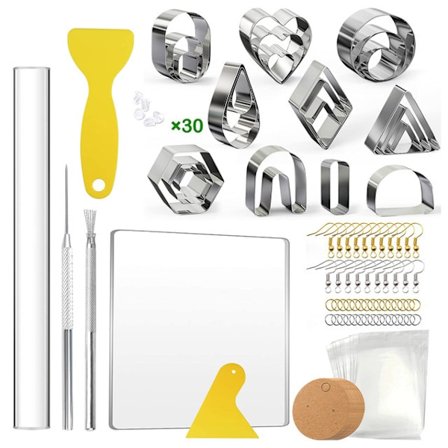 DIY leire øredobber smykker øredobber laging farget leire tilbehør med oppbevaringspose og bakside i papp