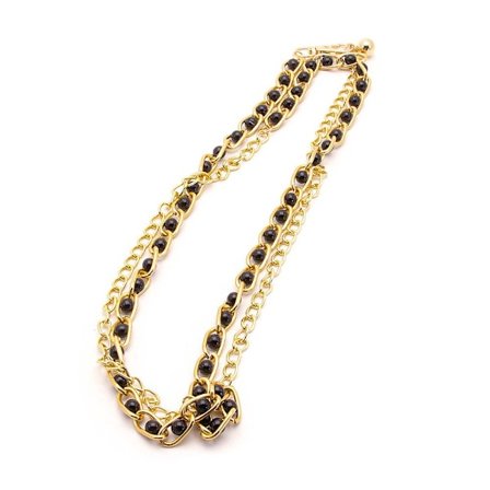 Guldfärgat bälte med metallkedja och pärlor - Välj färg