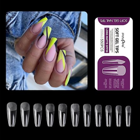 Kunstige falske neglespidser klare falske negle tryk på falske neglespidser fuld dækning falske neglespidser til diy hjem salon #14