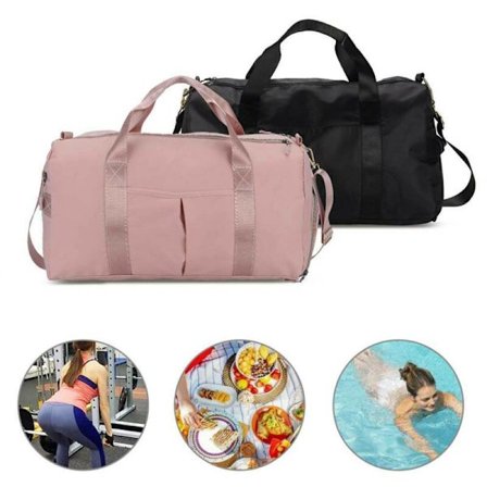 35L Stor Gymbag Reisebag Treningsbag Fitnessbag Damebag Rosa[qb]