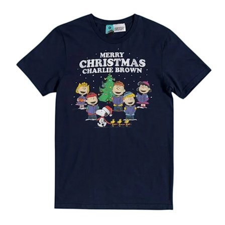 Peanuts Unisex Vuxen Charlie Brown Jul T-shirt L Blå