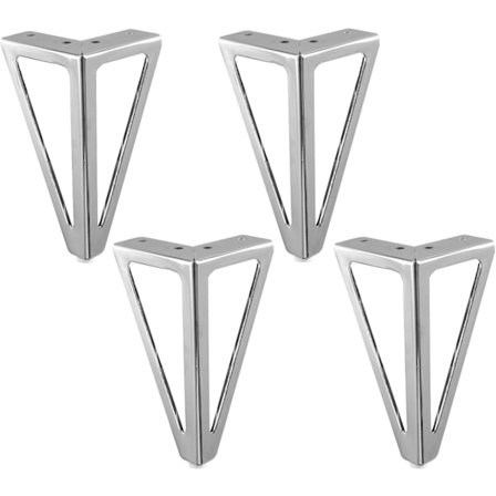 4-pack möbelben, metallbordsben, 15 cm svarta möbelben, för TV-bord, soffbord, garderob, bäddsoffa och andra. (15 cm, silver)