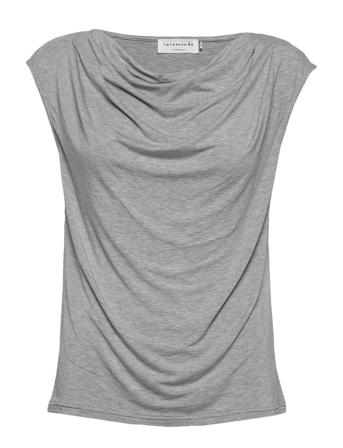 Viscose T-Shirt Bluse Ermeløs Grå Rosemunde