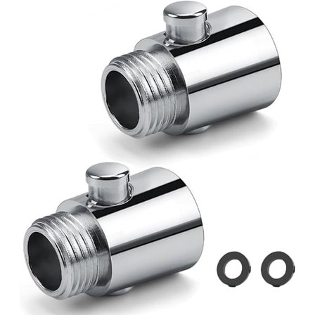 Dusjhode, 2 stk dusjhode med stopper G1/2 laget av ABS, dusjstopper for vannsparing, enkel å installere, enknappbryter, egnet