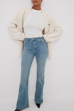 NA-KD Jean évasé stretch à taille haute - Jean taille haute - Bleu - EU 36