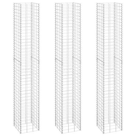vidaXL Gabioner 3 st 30x30x200 cm järn