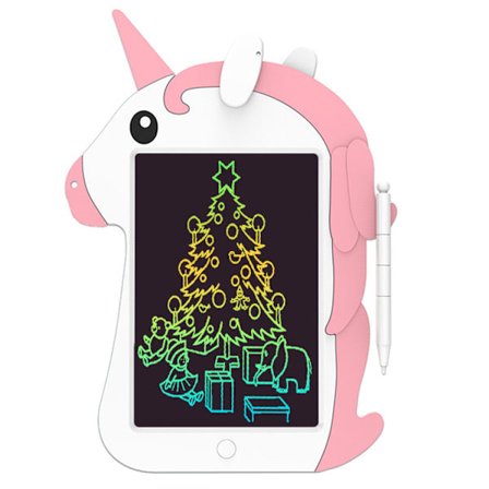 Enhörning LCD-ritplatta för flicka, 8,5 tum skrivplatta, färgglad skärm, magisk tavla, ritplatta, pedagogisk leksak, julklappar för 3, 4,