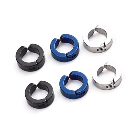 6 stk. rustfrit stål clip-on øreringe retro falske øreringe til mænd med stil1 KLB