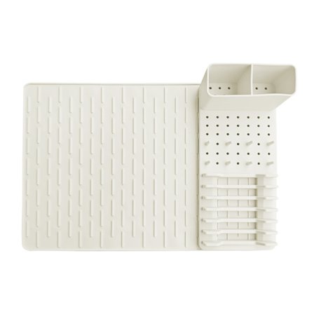 Silikone Opvaskestativ, Sammenklappeligt Pladsbesparende Afløbsstativ med Tørremåtte til Køkkenbordplade, Vask Organisering og Redskabsopbevaring