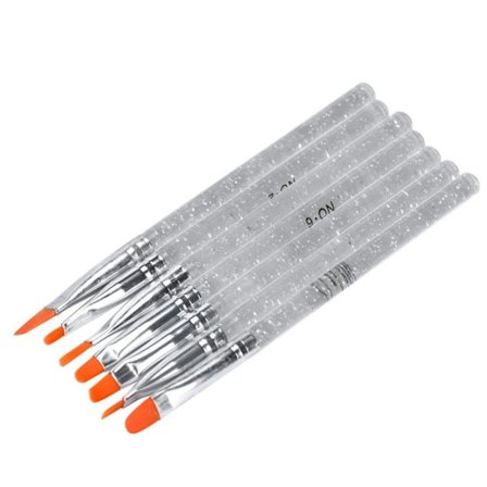 7 stk Akryl/UV Børster negle - Klar