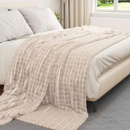 Överdrag - täcke - pläd Vidaxl Jätte Beige 240 x 220 cm Fleece