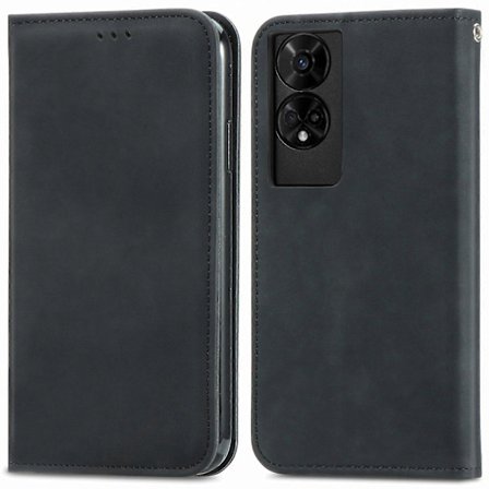 Passer for TCL 50 5G mobiltelefondeksel skinn touch kortholder magnetisk mobiltelefon beskyttelsesdeksel - svart (svart)