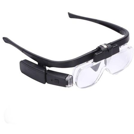 Uppladdningsbara huvudförstoringsglasögon, handsfree huvudmonterad förstoringsglas