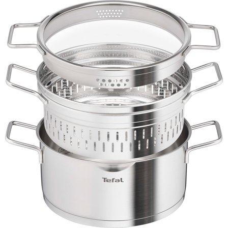 Tefal Nordica gryta med ånginsats 4,8 liter, rostfritt stål | Matlagning > Kokkärl & Stekpannor > Grytor | Bagaren och Kocken