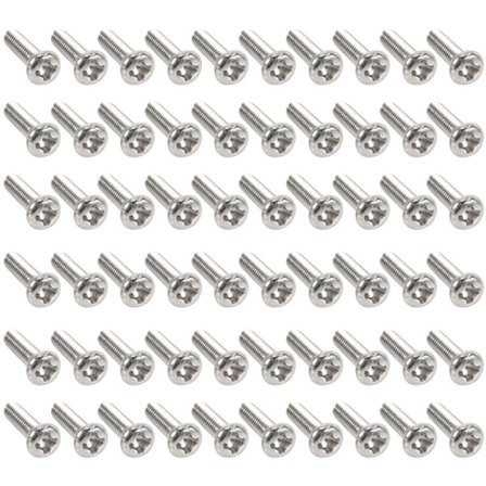 M3 x 10 mm rustfritt stål 304 Pan skruer 60 stk