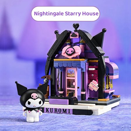 Keeppley Sanrio Rakennuspalikat Kulomi My Melody Pompom Purin Sarjakuvahahmo Mallilelu Graafiset Palikat Kuromi2{yh}