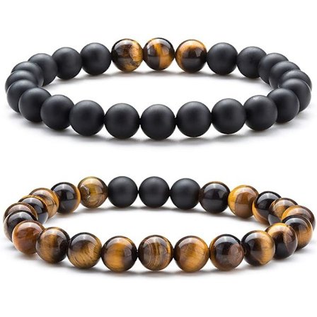 Mænd Kvinder 8mm Tigerøje Stenperler Armbånd Elastisk Natursten Yoga Armbånd Bangles