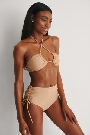 NA-KD Swimwear Culotte bikini recyclée à taille haute - Bikinis - Beige - X-Small