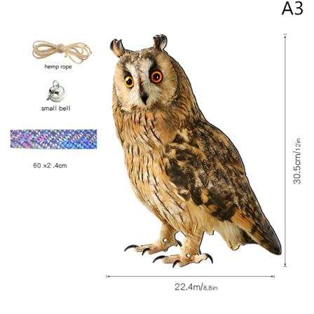 Lintukarkotin Pöllö Pelotin Suorakulmio Ripustettava Lintu Kelloilla