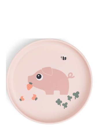 Done by Deer Foodie Plate Tiny Farm Powder - Pink - Ø20X H 2CM