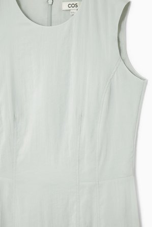 COS Damen Ärmelloses Midikleid Mit Steppnähten - Blau