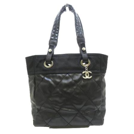 Chanel Vintage, Pre-owned Tote Bags Zwart, Dames, Maat:ONE Size,nylon