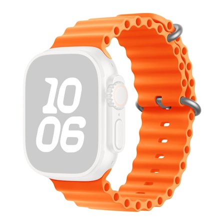 KALEBOL Ocean Silicone Band Apple Watch Series 10 42mm Breathable Soft Watch Strap - Orange