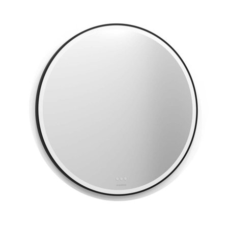 Svedbergs Ista Spegel svart, Ø100 mm, LED-belysning, Badrum