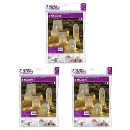 15 hvide huse til selv at samle 19 x 5,5 x 4,5 cm