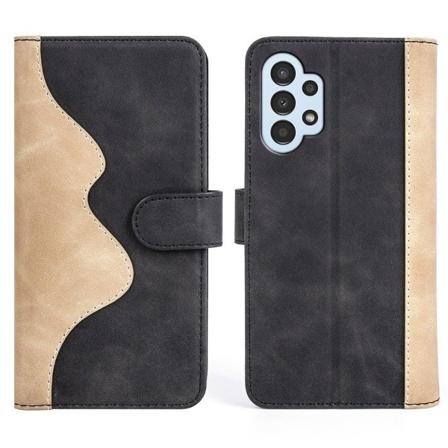 Tvåfärgat Samsung Galaxy A13 4G fodral i läder - Svart Svart